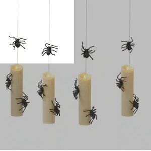 Gerson Halloween Hanging LED Lighted Spider Candles (set Of 4)
